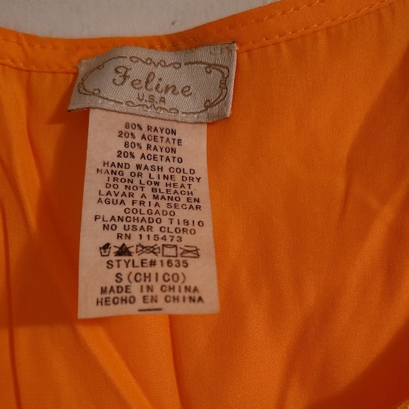 Orange Cold-Shoulder Embroidered Women's Camisole - Picture 2 of 3